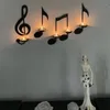 キャンドルホルダーウォールマウントメタルキャンドルスティック音楽ノートSconces Wrought Iron Holder M76D