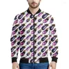 Vestes pour hommes motifs aubergines à la mode zipper hommes 3d manteau de légumes imprimé femmes rue Street zip up veste à manches longues à manches longues