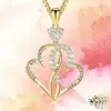 Hanger kettingen Huitan Chic Heart to Design Necklace for Women Anniversary Birthday Friends Gift Modern Fashion Gold Color Sieraden