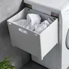 Laundry Bags Foldable Wall-Mounted Basket Punching Free Plastic Dirty Clothes Storage Baskets Household Bathroom Hamper Organizer