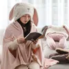 Blankets Plush Hooded Coat Shawl Nap Blanket Multifunctional Travel U-shaped Pillow Girl's Birthday And Christmas Gift Throw