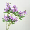 Dekorative Blumen realistische Clematis Branch Faux mit grünen Blättern für Home Wedding Party Decor Künstliche Innen innen elegant