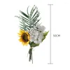 Dekorative Blumen Frühlingsbouquet Hortensie Sonnenblume Rose künstliche Blume für Home Tabletop Decoration Hochzeitdekoration Seide