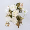 Fleurs décoratives rose Silk Peony Artificial Rose Wedding Home Decor Decor Decor High Quality Big Bouquet Moard Accessoires Craft Blanc Fausse Fleur