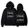 Mens Hoodies Custom Hoodie Sweatshirts Men Diy Design Your Fleece Hooded Clothes Women Harajuku Outerwear Y2K Plus Size Pulloves 4xl 240412