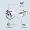 스터드 이어링 아이시 5mm-6mm 블링 여성을위한 Moissanite 925 스털링 실버 베젤 설정 버블 이어링 간단한 보석 선물