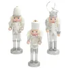 Estatuetas decorativas soldados de boneco de nozes pingente criativo pingente de madeira handcraft presente vintage ornamento de natal ano decoração