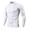 T-Shirts T-Shirt Schnell trockener Standkragen laufen enge Männer Kompression Sportkleidung Hemd Fitnessstudio Bodybuilding dehnbar Rashgard