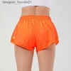 Kvinnors shorts L-091 Het Low Rise Shorts Breattable Quick-Dry Yoga Shorts Inbyggda fodrade Sports Short Hidden dragkedja Sidan C240413