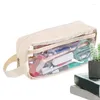 Sacs de rangement Boîte à crayon transparent Boîte de multifonction des sacs de sac de grande capacité pour cartes d'accessoires pour notes de cosmétique