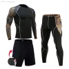 Underwear Winter Running set Men Thermal Underwear Compression Activewear Base Layer Long Shirts Warm Leggings Gym Clothing rashgarda MMA