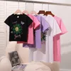 ジューシーグレープ女性のTシャツプリントコットン半袖トップ2024夏の新しい母と女の子の丸い首Tシャツ