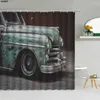 Shower Curtains American Industrial Iron Old Window Pattern Curtain Winter Forest Landscape Bathroom Decor Creative Waterproof