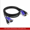 1.5m USB 2.0タイプAからB KVM VGAスイッチUSBケーブル4PIN +標準VGA SVGA 15PIN PCラップトッププリンターモニターコンバーターアダプター