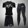 Anneaux 3 PCS Set Workout's Workout Sports Suit Fiess COMPRESSION COMPRES