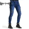 Calça de vestuário de motocicleta Men engrenagem protetora motocross de pilotagem Pantalon zipper wf-07