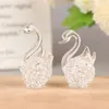 Dekorativa figurer 1pc Crystal Swan Figurin Glass Animal Ornament Home Desk Decoration Miniature Creative Gift