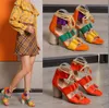 Women's sandals Summer Fashion Thick Heel High Heels Open toe strap High heeled sandals with wrapped heels Sexy classic color blocking women's shoes