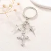 Keychains Y2k Trendy Cross Cool Pretty Black Rhinestone Key Rings For Women Girls Friendship Birthday Gift Handmade DIY Jewelry