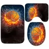 Bath Mats Novelty Fire Ice Basketball Mat de basket-ball Modern Water Soccer Football Bathroom Toilet pour papa Kid Room tapis tapis cadeau