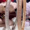 Designer VAN High Edition Classic Versatile V Gold Thick Plated 18K Narrow Single Row Diamond Bracelet Full Sky Star One Female