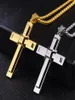 Hangende kettingen lot liefde hoog gepolijste goud roestvrijstalen kristallen grote enorme cross men039s ketting ketting 3 mm 24 inch8975419