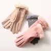 Kudde varma handskar damer vinter tyska sammet och förtjockad koreansk version hösten utomhus cykling pekskärm