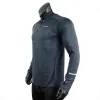 T-Shirts Herren Sport T-Shirt Sportswear Langarm laufende Fitnessstudio-Kleidung Fitness Kompression Hemd Zip Pullover Wanderhochgut W42