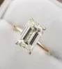 2021 Fashions Women Sterling Silver 925 Jewelery Classic Engagement Ring Emerald Cut Diamond Ring3638088