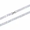 Hip -Hop 5mm Zirkon Einreihen Tenniskette Halskette Silber plattiert Diamant ECED Tenniskette Schmuck auf Lagerbestand