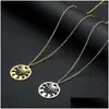 Pendant Necklaces Cxwind Stainless Steel Sun And Moon Laser Cut Jewelry Men Women Necklace Wholesale Drop Delivery Pendants Dhlpi