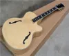 Fábrica Electric Natural Wood Color Semifinished Guitar Kitsdiy GuitarsemiHollowMaple Body and NeckCan pode ser alterado
