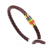 Braccialetti di fascino nuovo arrivo arcobaleno in pelle in pelle inossidabile in acciaio magnetico gioielli braccialetti per uomini donne epacket navi drop de dhs3t