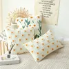Pillow Cotton Embroidery Covers Soft Decorative Sofa Cases 45x45CM White Daisy Cover For Living Room El Decor