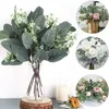 Fleurs décoratives 1 / 3pcs plante artificielle eucalyptus branches de fruits bricolage accessoires de couronne
