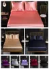 23pcs Solid Silk Bedding Soft Bed Fitted Sheet Set Pillowcase Twin Full Queen King 2011289037079