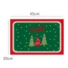 Tischmatten 1pc Weihnachtsbaum Tischemat Elch Santa Claus bedrucktes Platz Matte Essblock Kaffeetasse Tischdecke