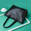 Kordelhandel Handtaschen geschickte Herstellung Frauen große Kapazität Handtasche Krokodil -Leder -Umhängetasche Travel -Einkaufstasche