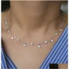 Anhänger Halsketten Fabrik Mode Frauen Choker 337 cm Gold Rose Rhodium Diamant Form CZ Tropfen Charme Station Halskette Juwely P Dhyy5