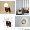 테이블 램프 거실 침실 침실을위한 모던 유리 공 램프 창조적 인 미술 디자인 수지 책정 책상 라이트 사무실 연구 드롭 디브 DHBP4