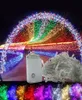 مصابيح سلاسل LED مع وحدة التحكم الملونة RGB Waterpoof مصابيح ديكور في الهواء الطلق 100 متر للأبواب الأرضيات أعشاب عيد الميلاد 7810023