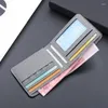 Wallets Men Fashion Canvas Wallet Short Purse Case Bag Black/blue/gray Card Holder Male Money 2024 Bank