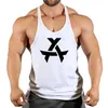 Herentanktops 2024 Bodybuilding Brand Jogger Gym Singlet Training Top Vest Shirt Mouwess Fitness Cotton For Men