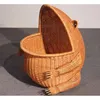 Laundry Bags Handicraft Frog Arrangement Cane Woven Basket Receiving Box Storage For Blankets Shoe Towel Toys Sundries