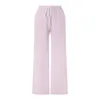 Pantalon pour femmes Plaid Femme Stripe Print Lounge élastique Pyjama Pyjama Bottoms Coton Coton Ligne large Pyjamas Pyjamas Lounge