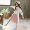 Clothing Sets 2024 Spring Autumn Girls Clothes Teenager Sequin Love Sweater Dress Children Princess Party Costume 4 5 6 7 8 9 10 11 12 Years