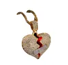 Heren Hip Hop ketting Iced Out Broken Heart Hanger Kettingen Fashion Jewelry3029298