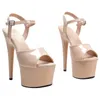 Dance Scarpe da donna 17 cm/7 pollici piattaforma di placcatura superiore per tacchi alti sexy sandali pole 015