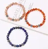 Gefacetteerde Sunstone armbanden heren elastische sieraden vaartuigen zilveren kleur kralen legering charme bangle handgemaakte reiki natuursteen pulsera be6462732