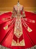 Abbigliamento etnico yourqipao cinese xiuhe 2023 abito tradizionale cheongsam toast antichi custodi abiti da sposa con perline pesanti calare consegnare otopd
